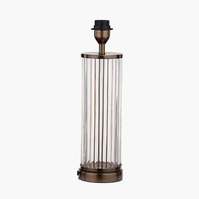 Pacific Lifestyle Lighting Ciara Clear Glass and Antique Bronze Metal Table Lamp Base House of Isabella UK