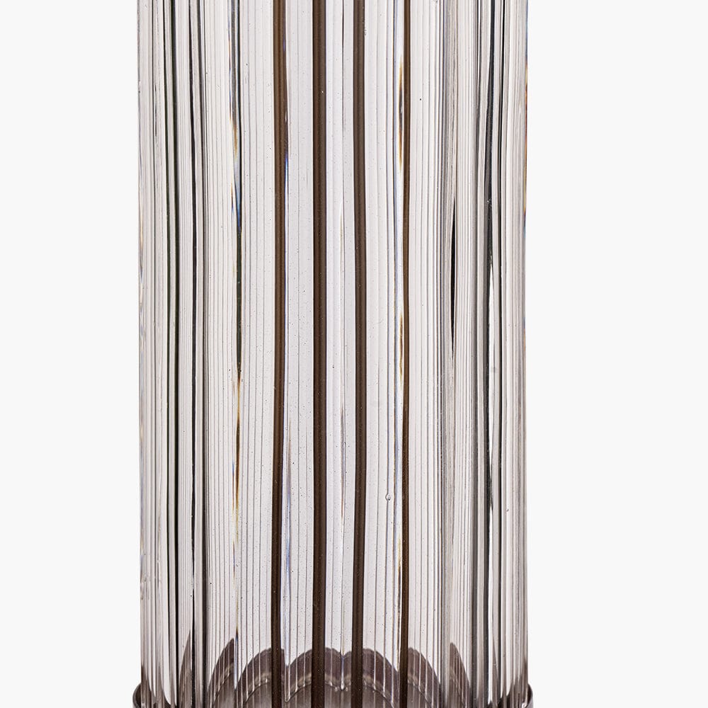 Ciara Clear Glass and Antique Bronze Metal Table Lamp Base.