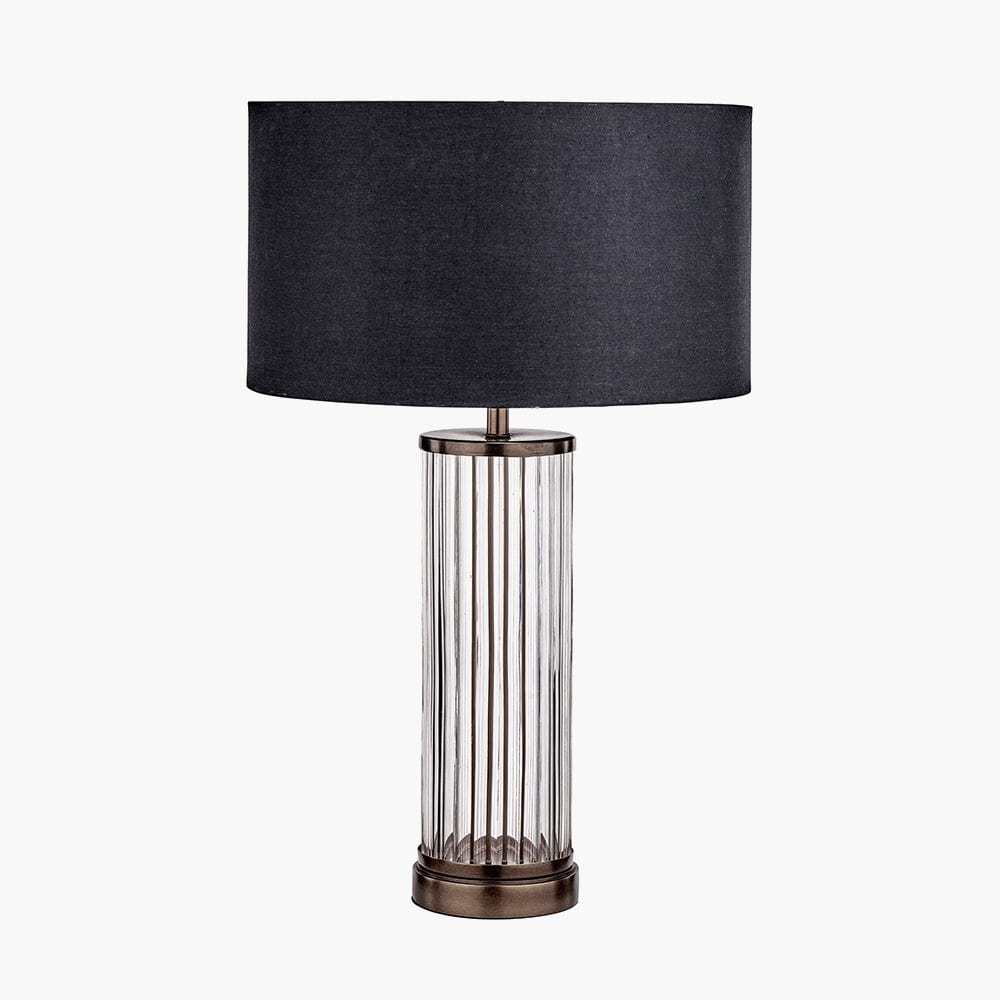 Ciara Clear Glass and Antique Bronze Metal Table Lamp Base.