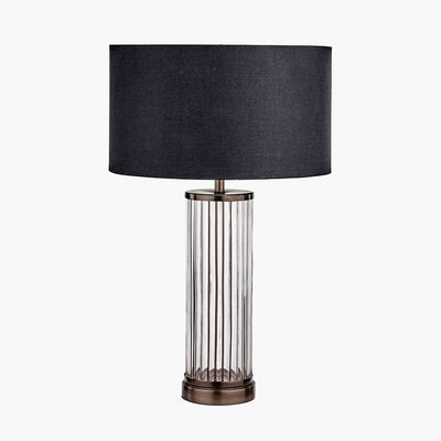 Pacific Lifestyle Lighting Ciara Clear Glass and Antique Bronze Metal Table Lamp Base House of Isabella UK