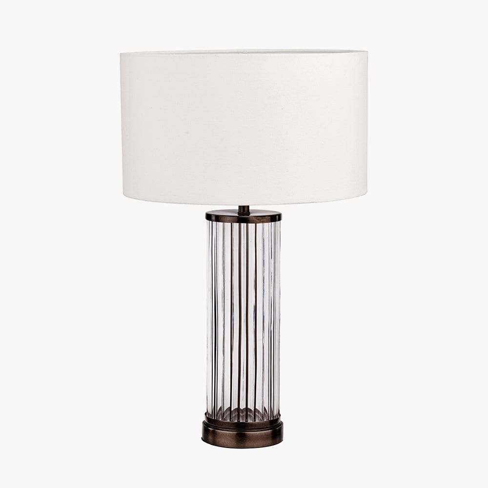 Ciara Clear Glass and Antique Bronze Metal Table Lamp Base.