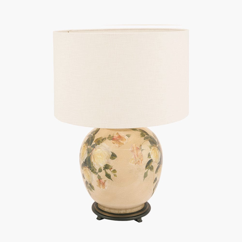 Classic Rose Large Glass Table Lamp.