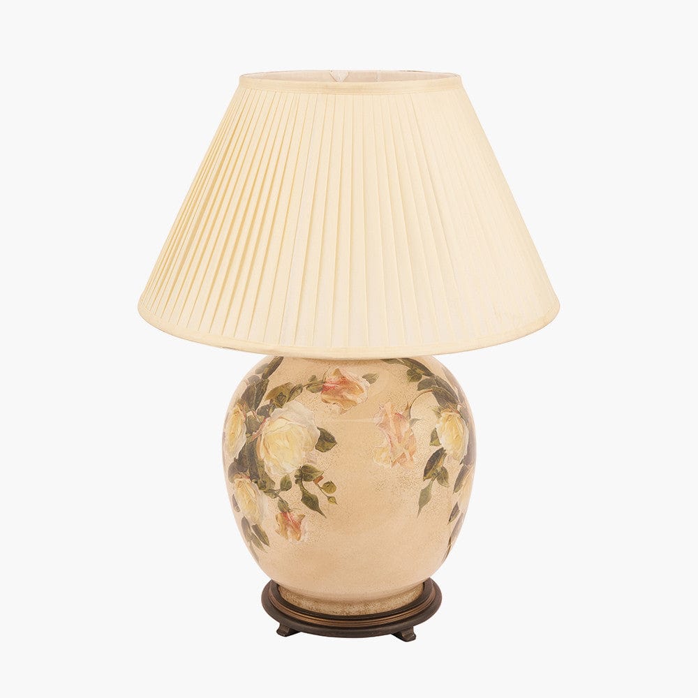 Classic Rose Large Glass Table Lamp.