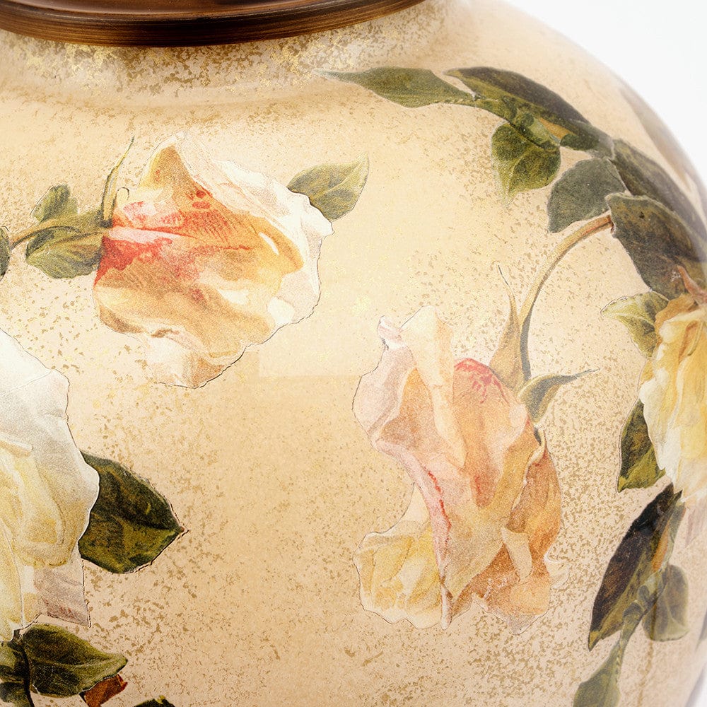 Classic Rose Large Glass Table Lamp.