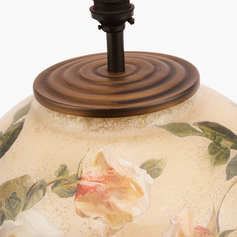 Classic Rose Large Glass Table Lamp.