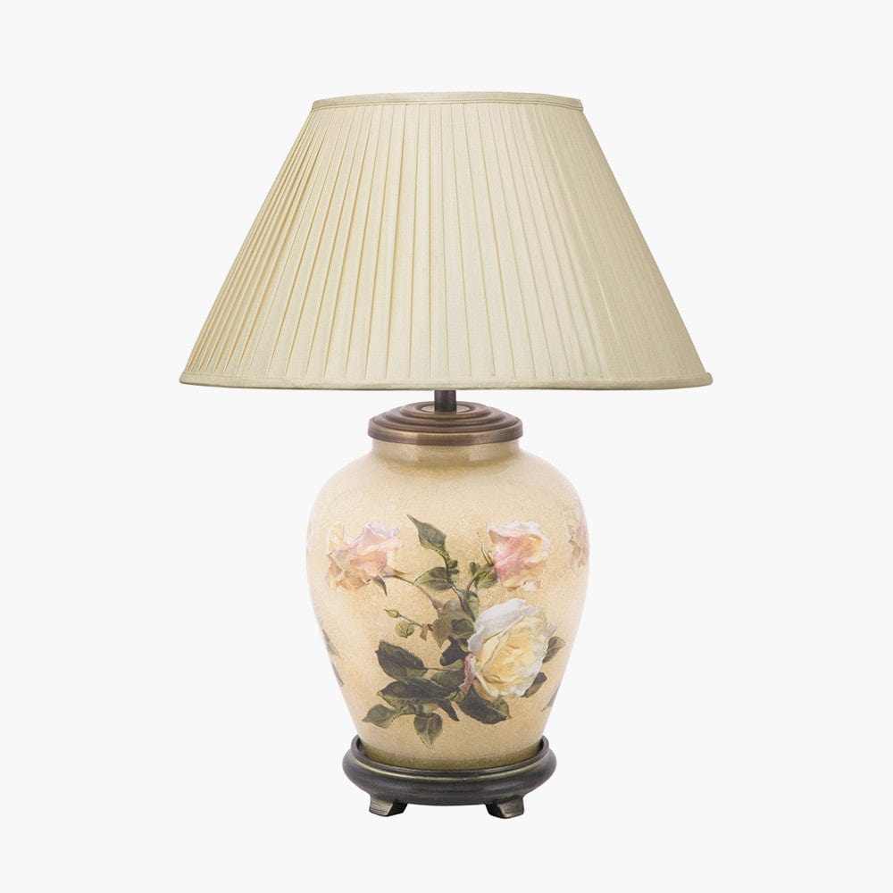 Classic Rose Small Glass Table Lamp.
