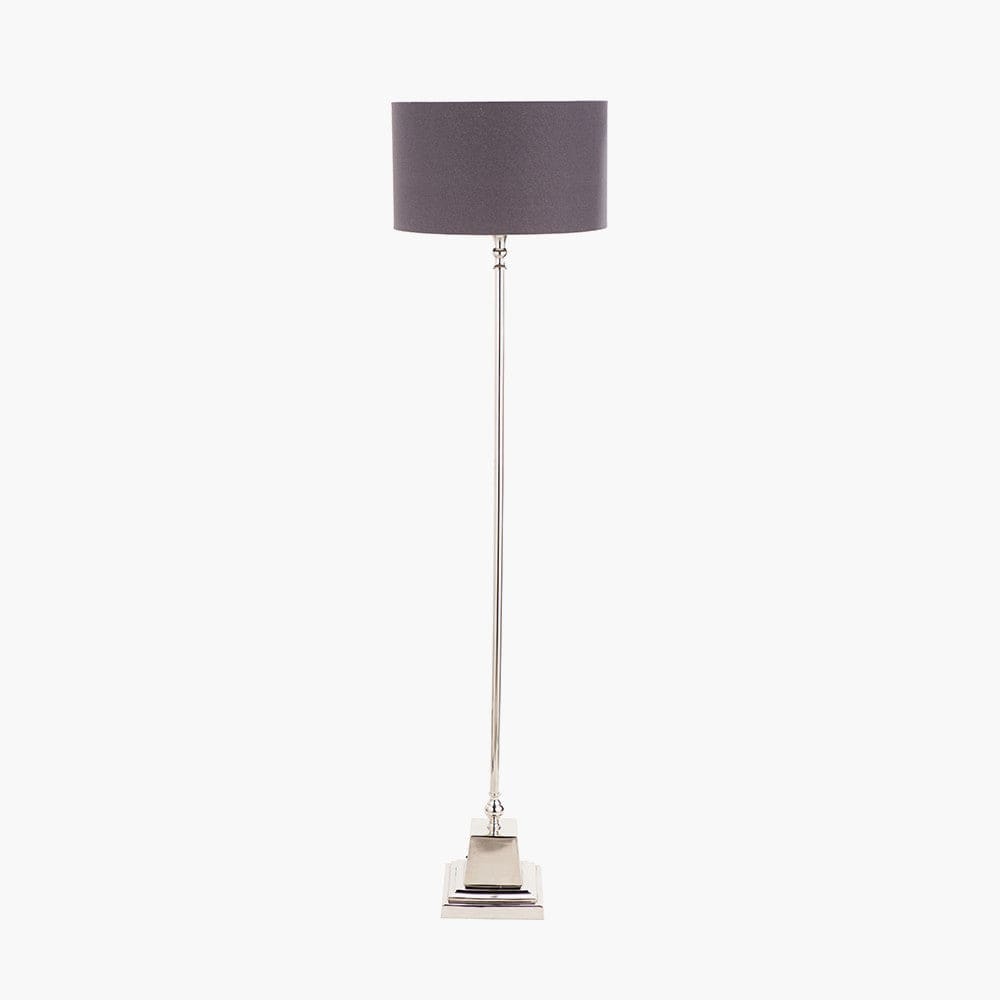 Claudius Nickel Metal Stick Floor Lamp.