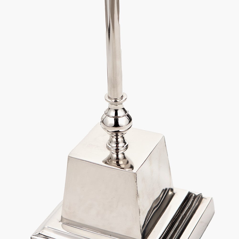 Claudius Nickel Metal Stick Floor Lamp.