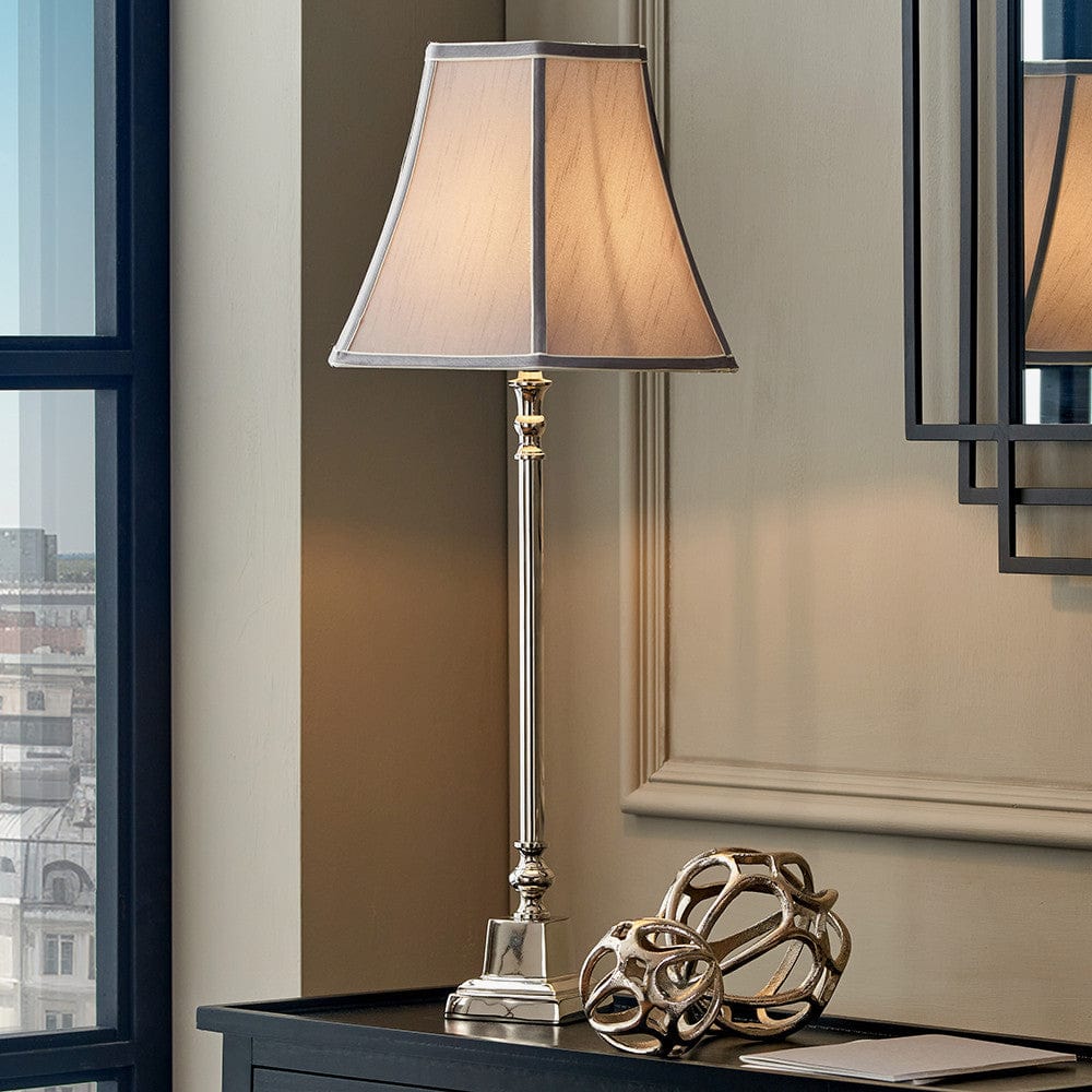 Claudius Nickel Metal Stick Table Lamp - Base Only.