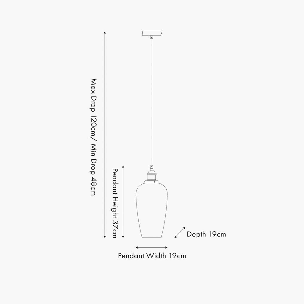 Clio Antique Silver Metal and Clear Glass Pendant.