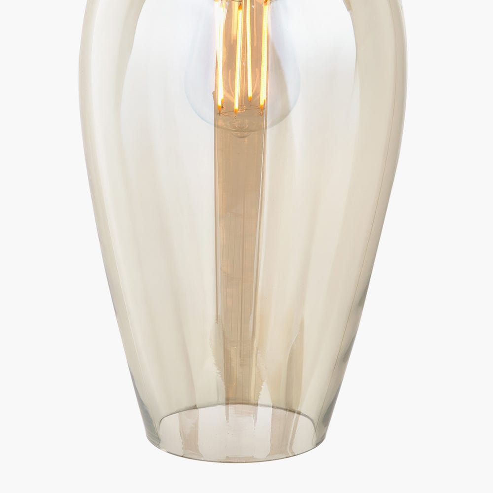 Clio Antique Silver Metal and Lustre Glass Pendant.