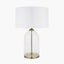 Cloche Clear Glass and Antique Brass Table Lamp.