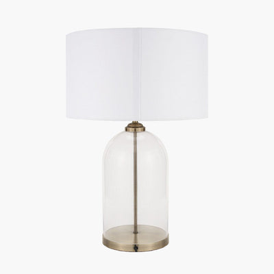 Pacific Lifestyle Lighting Cloche Clear Glass and Antique Brass Table Lamp House of Isabella UK