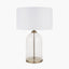Cloche Clear Glass and Antique Brass Table Lamp.