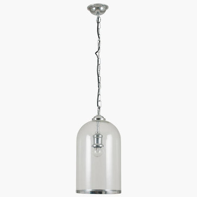 Pacific Lifestyle Lighting Cloche Clear Glass and Silver Pendant House of Isabella UK