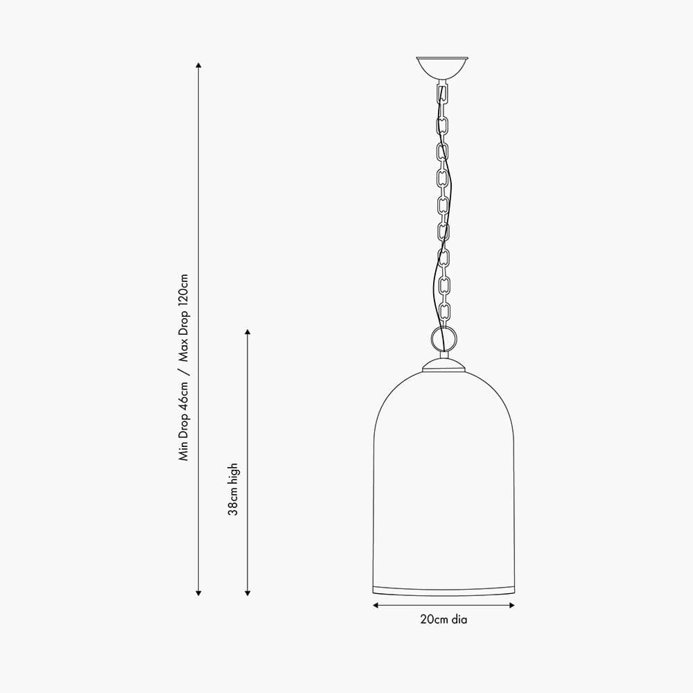 Cloche Clear Glass and Silver Pendant.