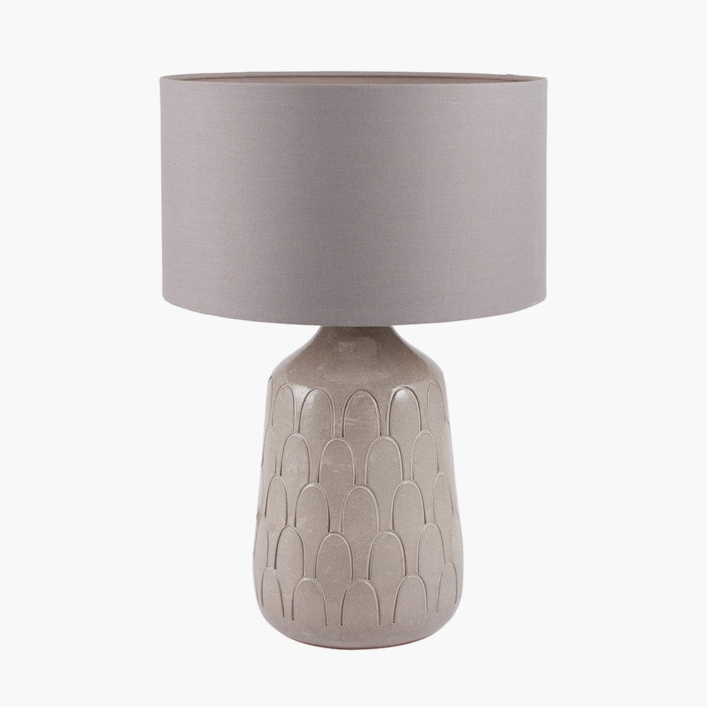 Coco Grey Gloss Arch Design Stoneware Table Lamp.