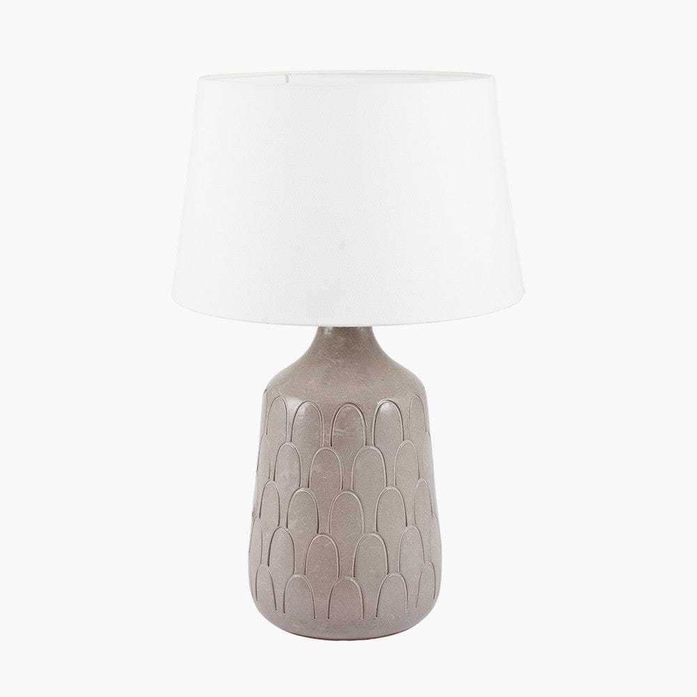 Coco Grey Gloss Arch Design Stoneware Table Lamp.