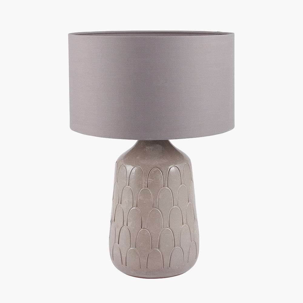 Coco Grey Gloss Arch Design Stoneware Table Lamp.