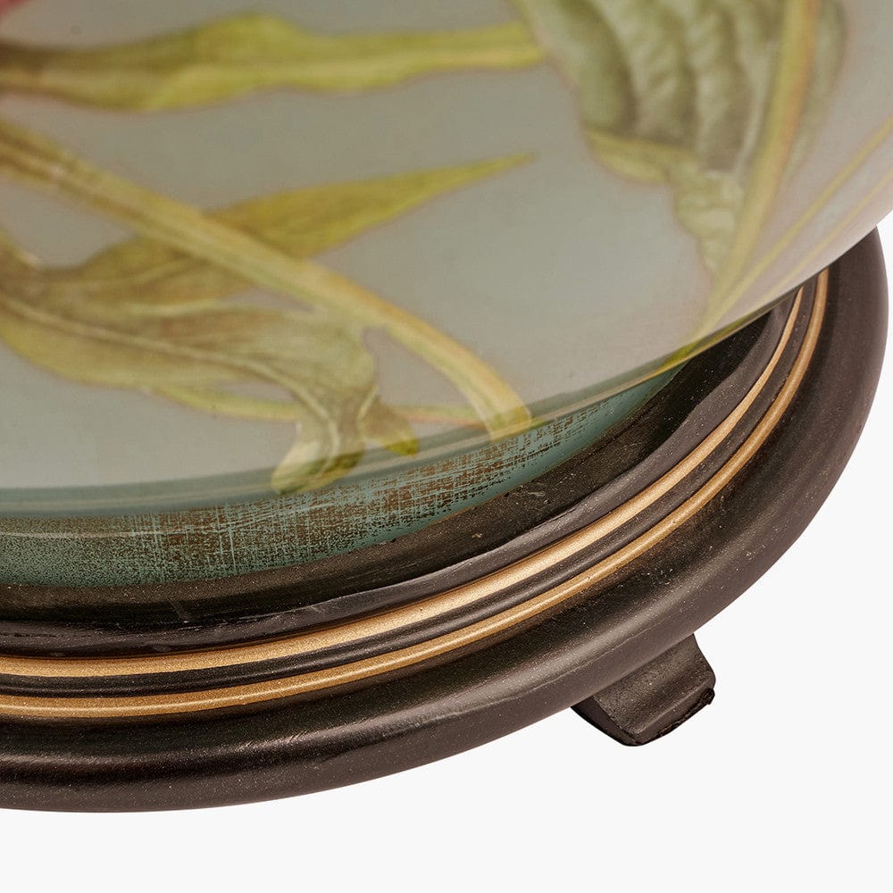 Coral Peony Large Glass Table Lamp.