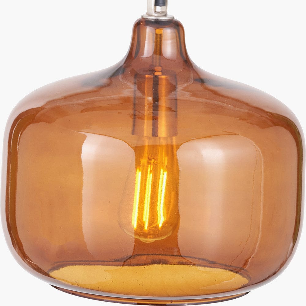 Pacific Lifestyle Lighting Corby Amber Glass Pendant House of Isabella UK