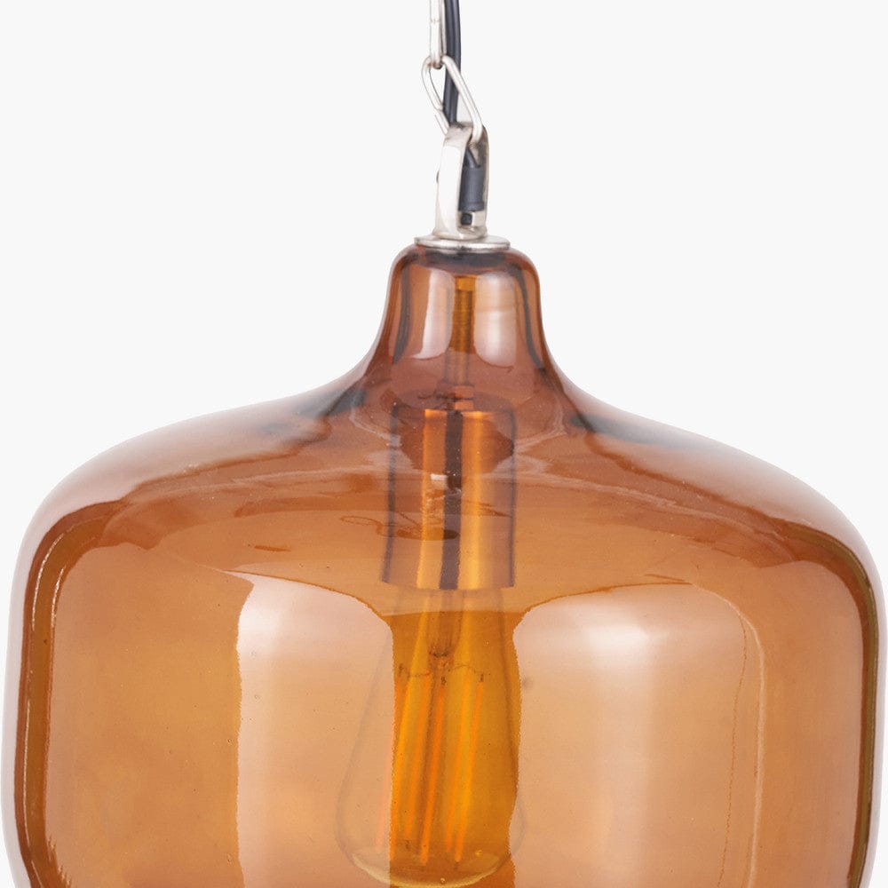 Pacific Lifestyle Lighting Corby Amber Glass Pendant House of Isabella UK