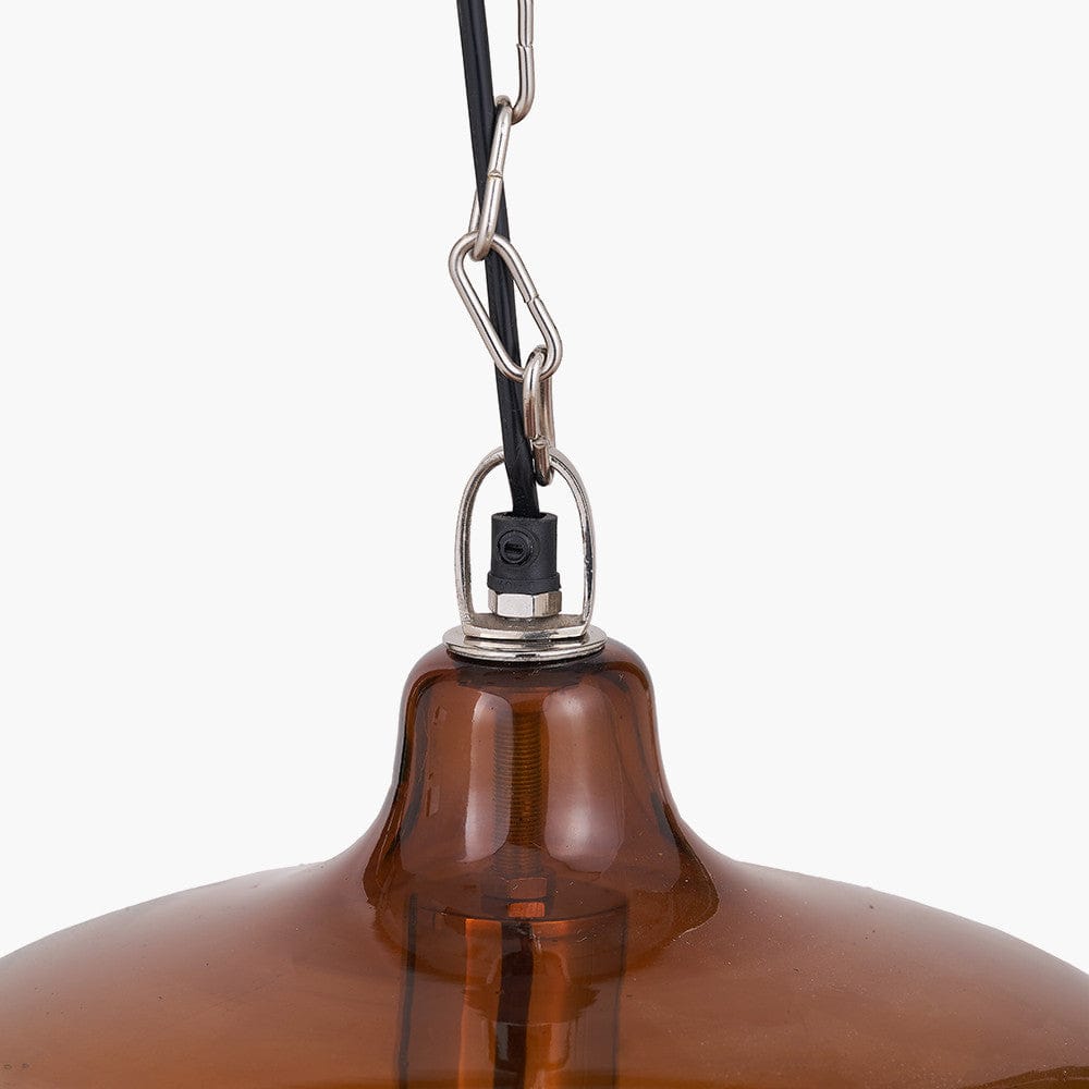 Pacific Lifestyle Lighting Corby Amber Glass Pendant House of Isabella UK