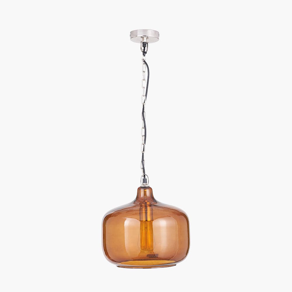 Pacific Lifestyle Lighting Corby Amber Glass Pendant House of Isabella UK