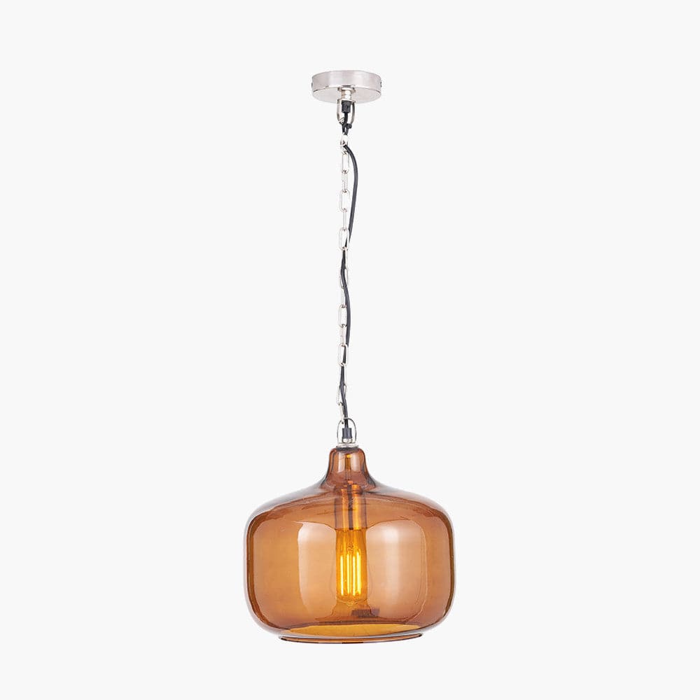 Pacific Lifestyle Lighting Corby Amber Glass Pendant House of Isabella UK