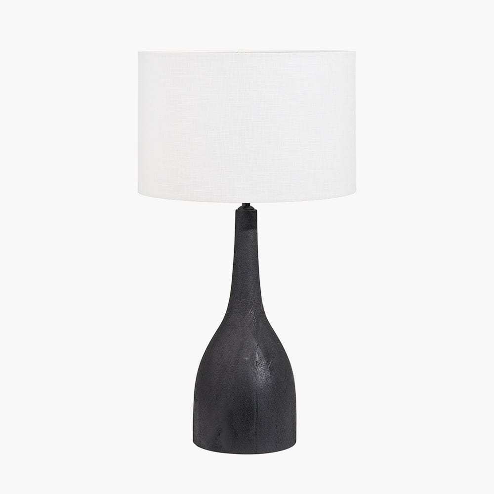 Corella Black Mango Wood Curved Table Lamp Base.