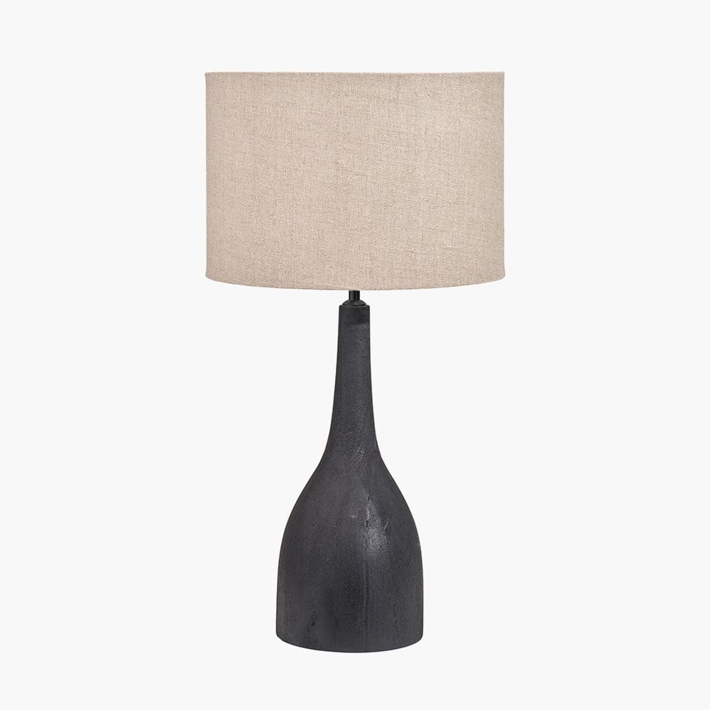 Corella Black Mango Wood Curved Table Lamp Base.