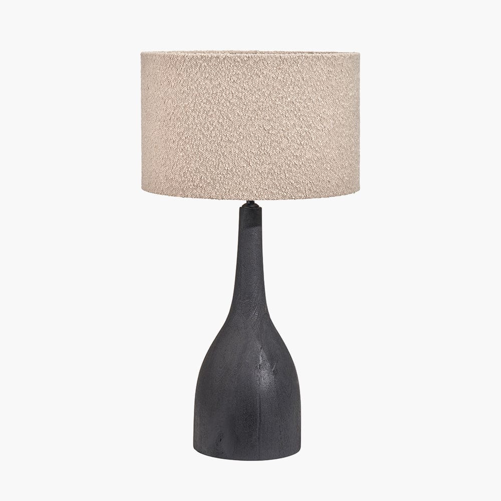 Corella Black Mango Wood Curved Table Lamp Base.