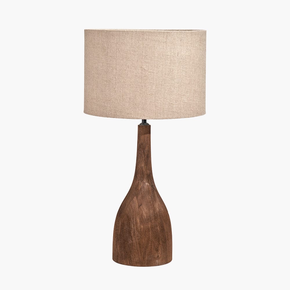 Corella Chocolate Brown Mango Wood Curved Table Lamp Base.