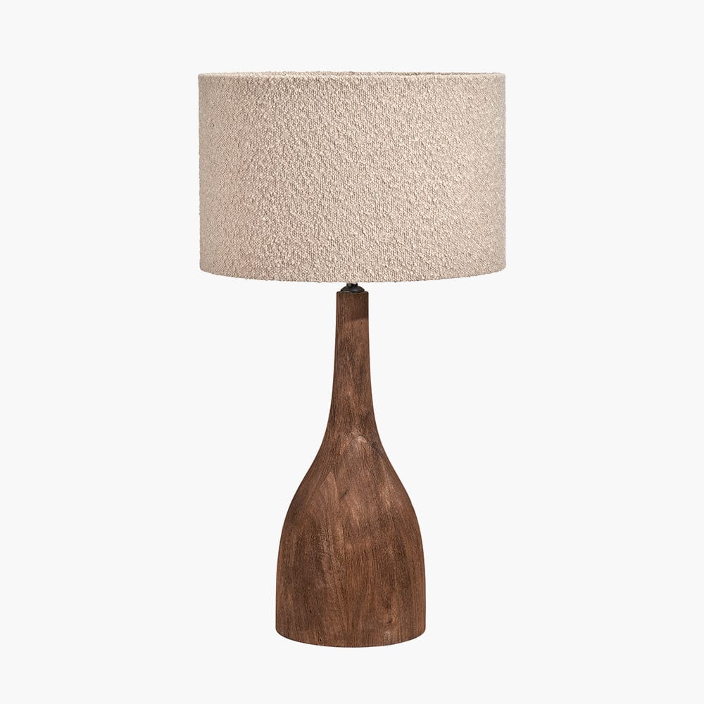 Pacific Lifestyle Lighting Corella Chocolate Brown Mango Wood Curved Table Lamp Base House of Isabella UK