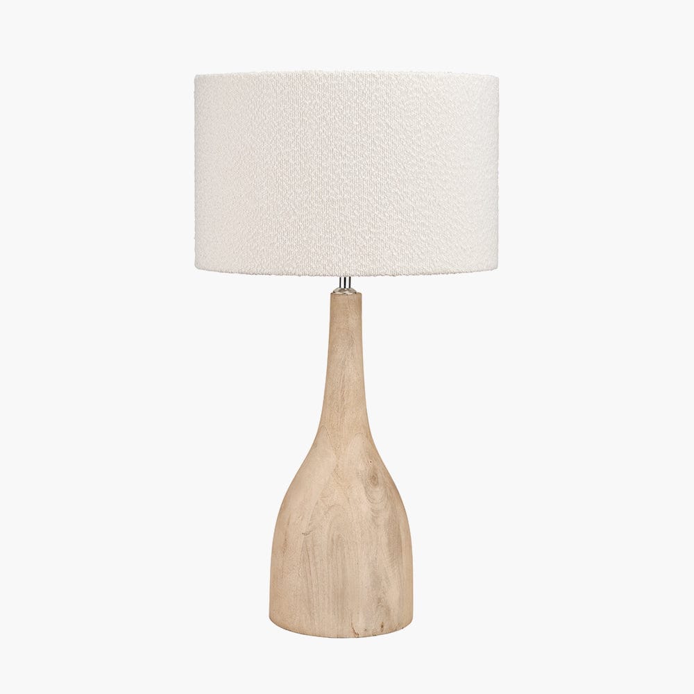 Corella Natural Mango Wood Curved Table Lamp Base.