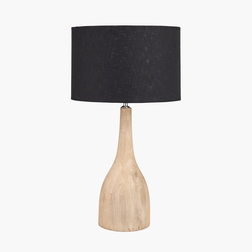 Corella Natural Mango Wood Curved Table Lamp Base.