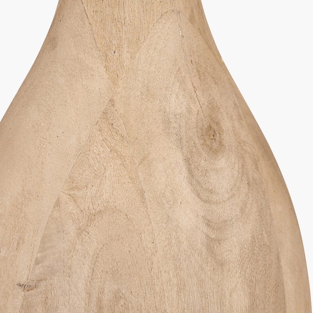 Corella Natural Mango Wood Curved Table Lamp Base.