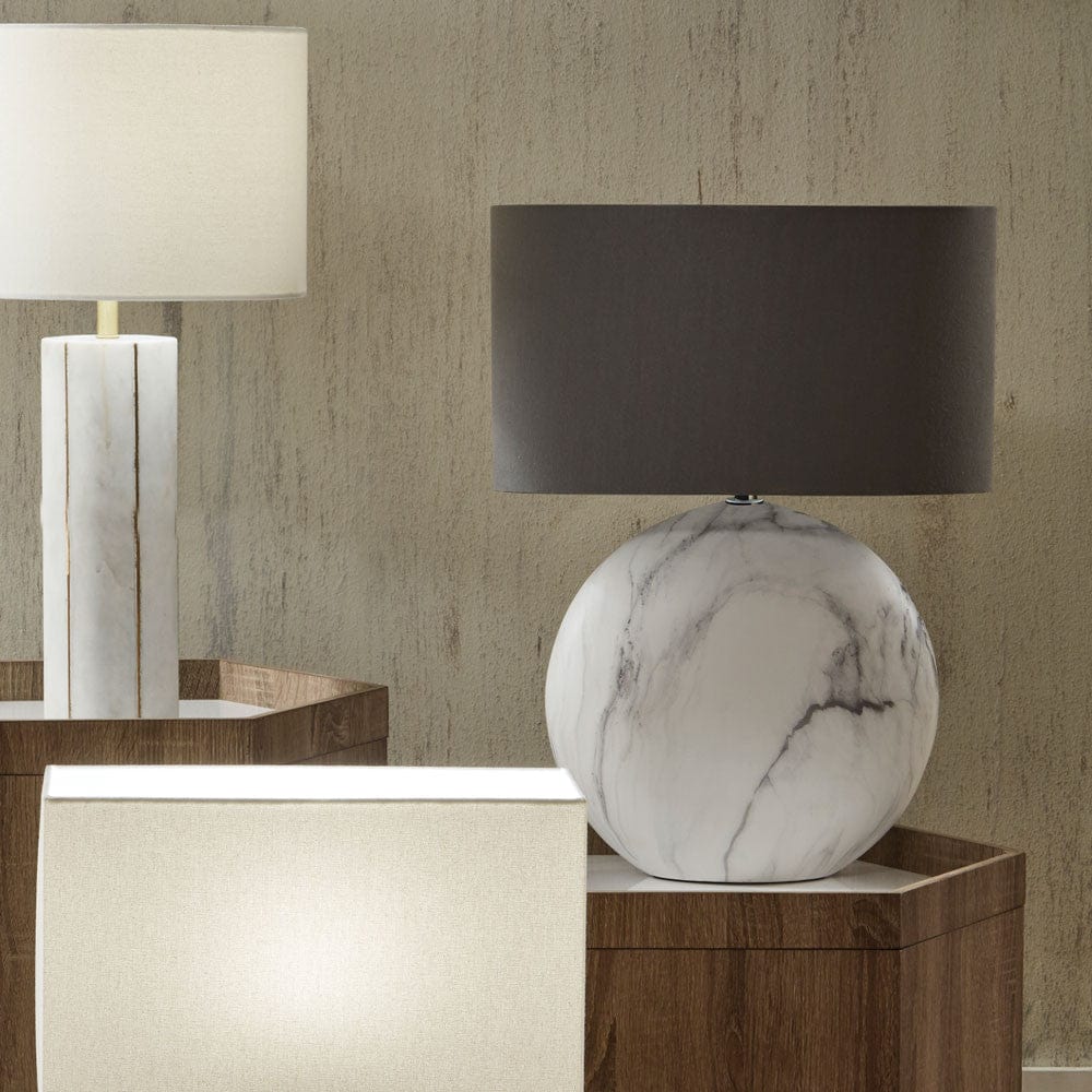 Pacific Lifestyle Lighting Crestola Large Marble Effect Ceramic Table Lamp House of Isabella UK