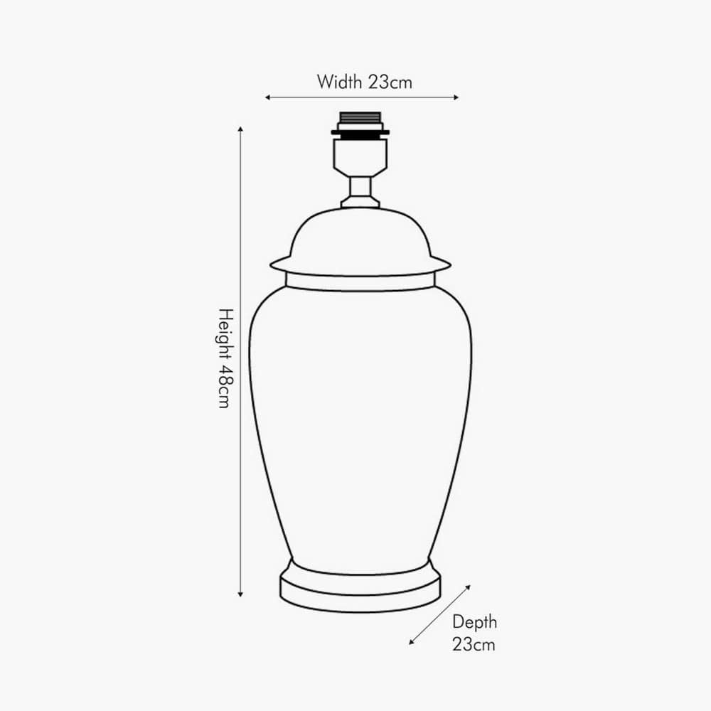 Curacao Palm Leaf Design Ceramic Urn Table Lamp - Base Only.