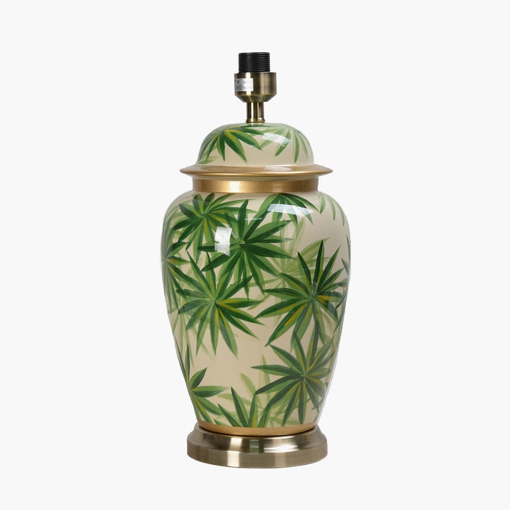 Pacific Lifestyle Lighting Curacao Palm Leaf Design Ceramic Urn Table Lamp - Base Only House of Isabella UK