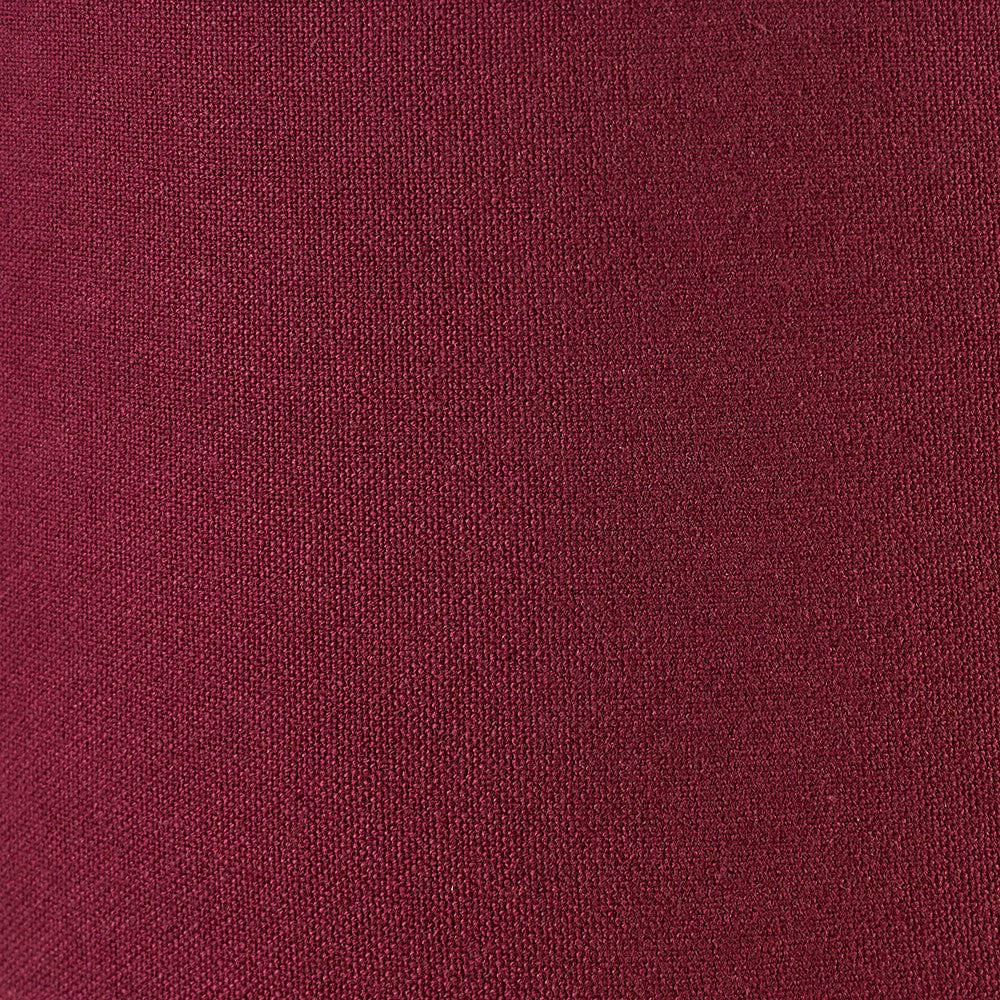 Dachshund Red Hand Painted Metal Table Lamp Base with Henry 35cm Mulberry Handloom Cylinder Lampshade.