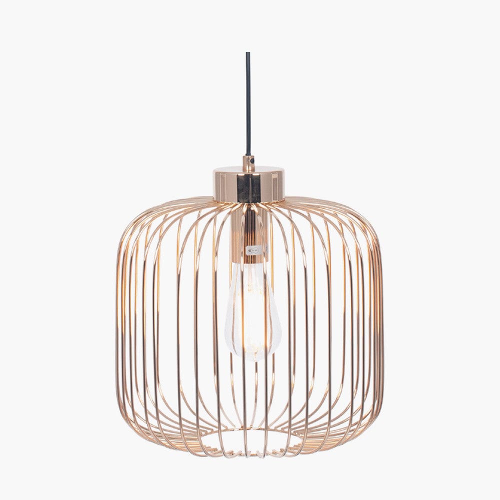 Dania French Gold Metal Wire Pendant.