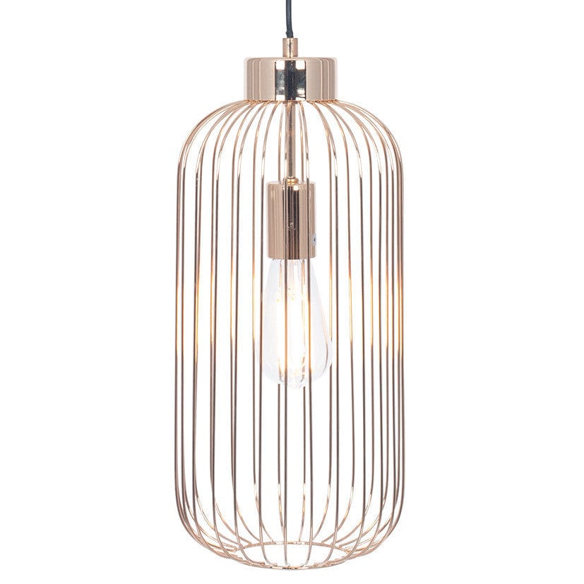 Dania French Gold Metal Wire Tall Pendant.