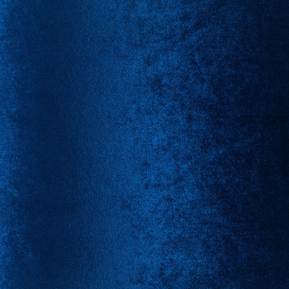 Dania French Gold Metal Wire Tall Table Lamp Base with Bow 40cm Sapphire Velvet Cylinder Lampshade.