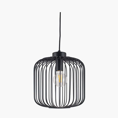 Pacific Lifestyle Lighting Dania Matt Black Metal Wire Pendant House of Isabella UK