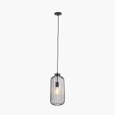 Pacific Lifestyle Lighting Dania Matt Black Metal Wire Tall Pendant House of Isabella UK