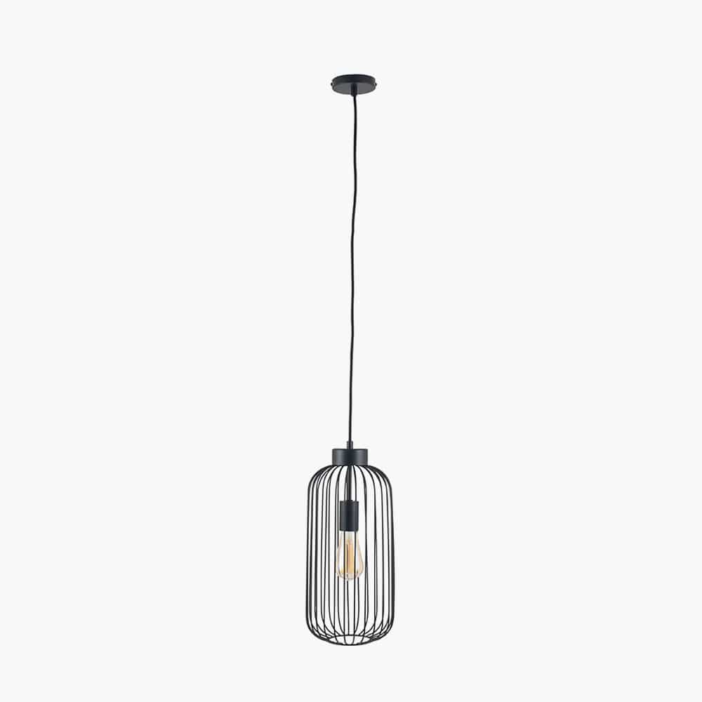 Pacific Lifestyle Lighting Dania Matt Black Metal Wire Tall Pendant House of Isabella UK