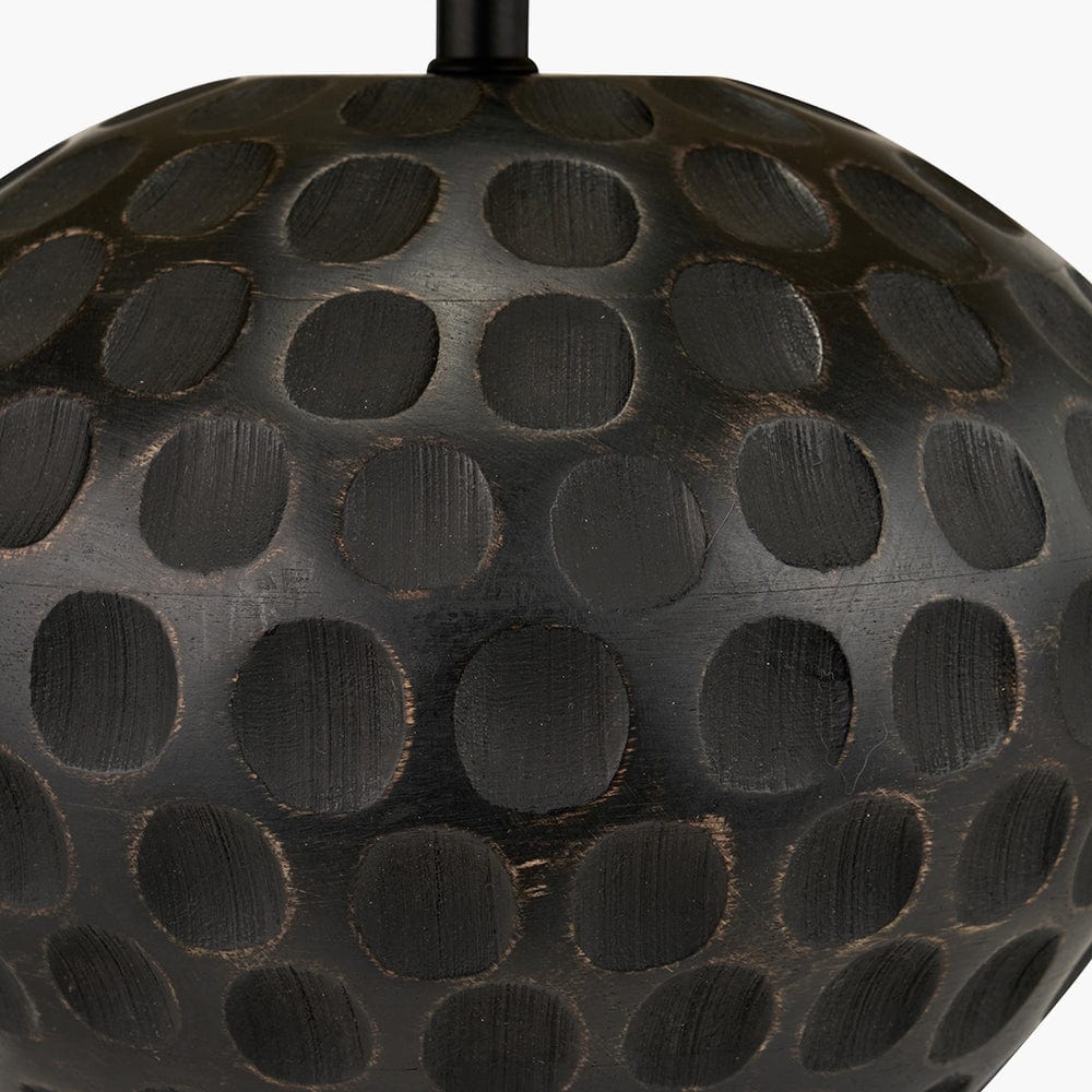 Dante Antique Black Mango Wood Table Lamp.