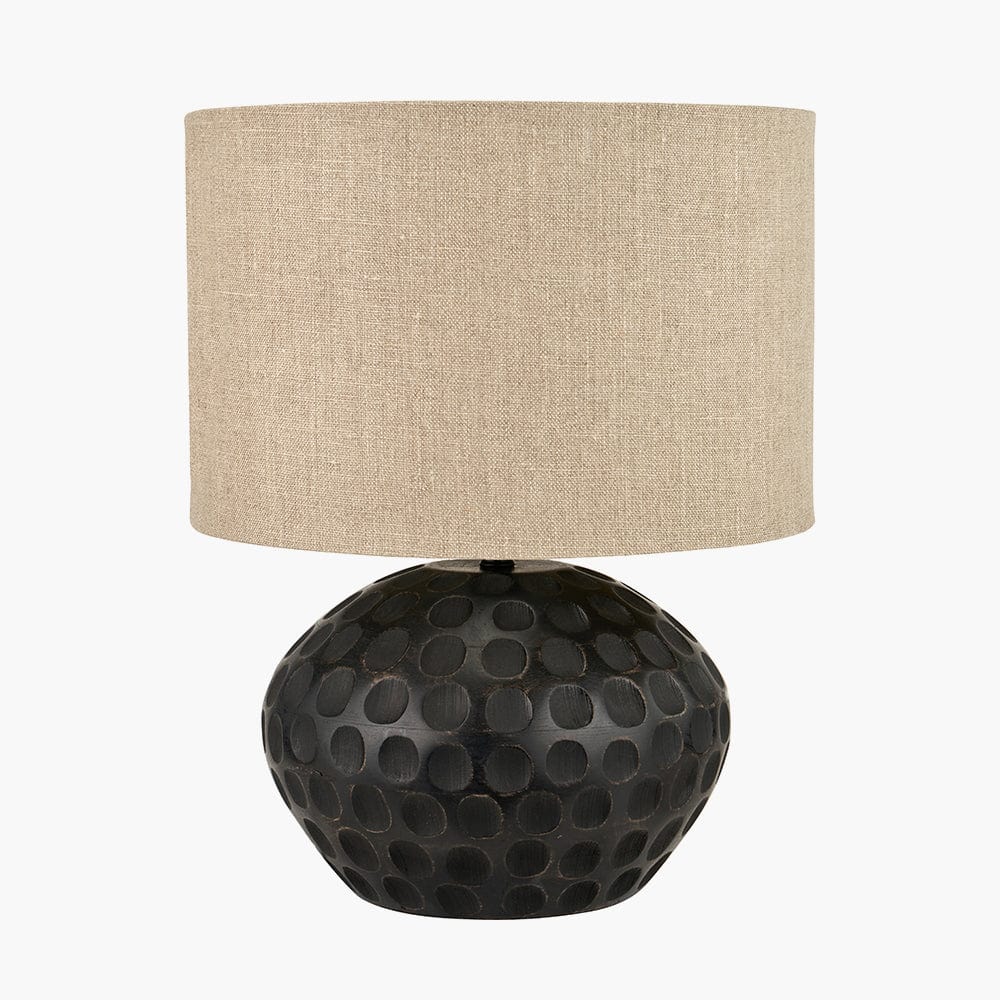 Dante Antique Black Mango Wood Table Lamp.