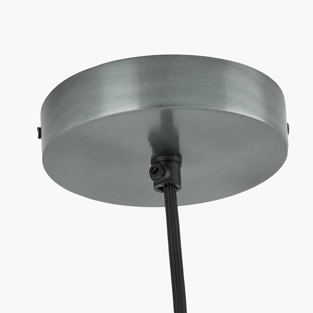 Dark Antique Silver Metal Electrical Ceiling Fitting for Café & Dome Pendants.